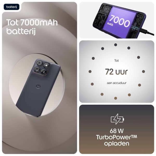 Motorola edge 70 fusion 17,2 cm (6.78") Dual SIM Android 16.0 5G USB Type-C 8 GB 256 GB 7000 mAh Zwart (PBBE0002SE)