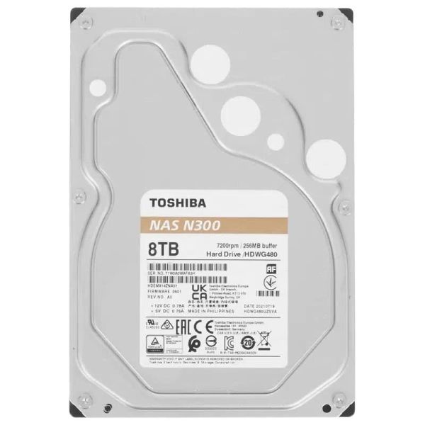 Toshiba N300 NAS Interne Harde Schijf 8TB SATA 6Gb/s (HDWG480UZSVA)