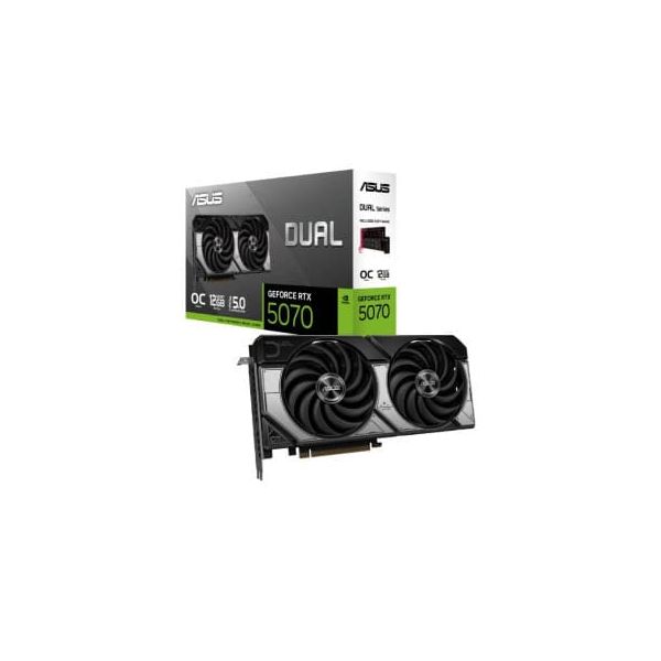ASUS Dual GeForce RTX 5070 OC - 12GB GDDR7, HDMI, 3x DP (DS 90YV0M17-M0NA00)