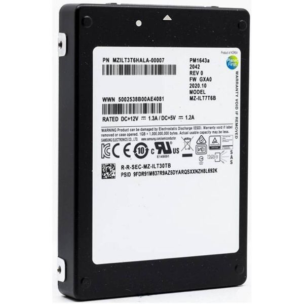 HP 3.84TB SAS 12Gb/s SSD 2.5in Refurbished (MZILT3T8HBLS-HP_HPG8_SR_10)