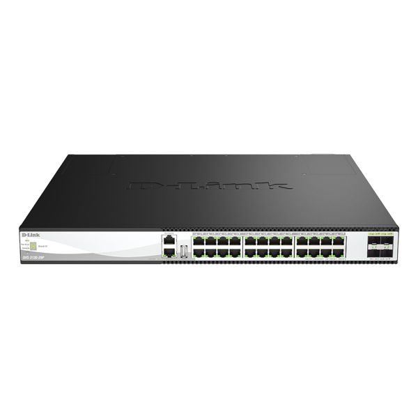 D-Link DXS-3130-28P Managed L3 10G Ethernet (100/1000/10000) Power over Ethernet (PoE) Zwart, Grijs (DXS-3130-28P/E)