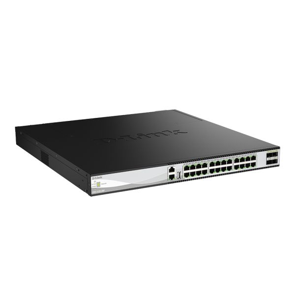 D-Link DXS-3130-28P Managed L3 10G Ethernet (100/1000/10000) Power over Ethernet (PoE) Zwart, Grijs (DXS-3130-28P/E)