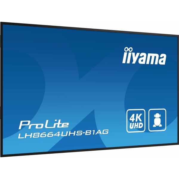 iiyama LH8664UHS-B1AG beeldkrant Digitaal A-kaart 2,18 m (86") LED Wifi 500 cd/m² 4K Ultra HD Zwart Type processor Android 11 24/7 (LH8664UHS-B1AG) iiyama LH8664UHS-B1AG beeldkrant Digitaal A-kaart 2,18 m (86") LED Wifi 500 cd/m² 4K Ultra HD Zwart Type processor Android 11 24/7 (LH8664UHS-B1AG)