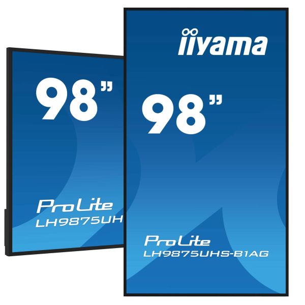 iiyama LH9875UHS-B1AG beeldkrant Digitale signage flatscreen 2,48 m (97.5") LED Wifi 500 cd/m² 4K Ultra HD Zwart Type processor Android 11 24/7 (LH9875UHS-B1AG)
