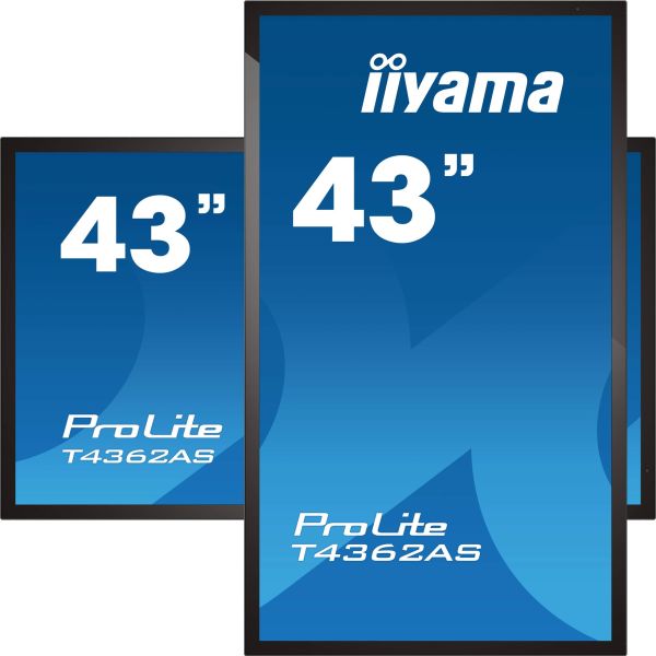 iiyama T4362AS-B1 beeldkrant Interactief flatscreen 108 cm (42.5") IPS 500 cd/m² 4K Ultra HD Zwart Touchscreen Type processor Android 8.0 24/7 (T4362AS-B1) iiyama T4362AS-B1 beeldkrant Interactief flatscreen 108 cm (42.5") IPS 500 cd/m² 4K Ultra HD Zwart Touchscreen Type processor Android 8.0 24/7 (T4362AS-B1)