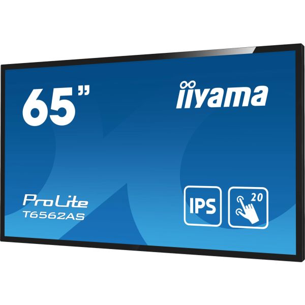 iiyama T6562AS-B1 beeldkrant Kiosk-ontwerp 163,8 cm (64.5") LED 500 cd/m² 4K Ultra HD Zwart Touchscreen Type processor Android 8.0 24/7 (T6562AS-B1)