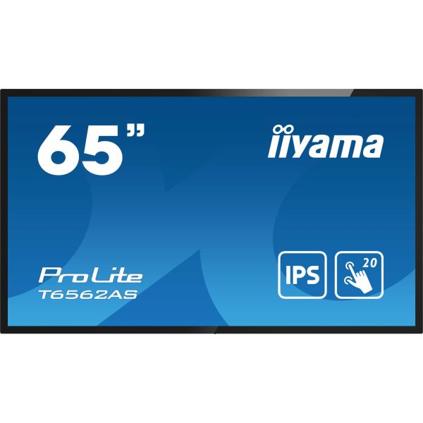 iiyama T6562AS-B1 beeldkrant Kiosk-ontwerp 163,8 cm (64.5") LED 500 cd/m² 4K Ultra HD Zwart Touchscreen Type processor Android 8.0 24/7 (T6562AS-B1)