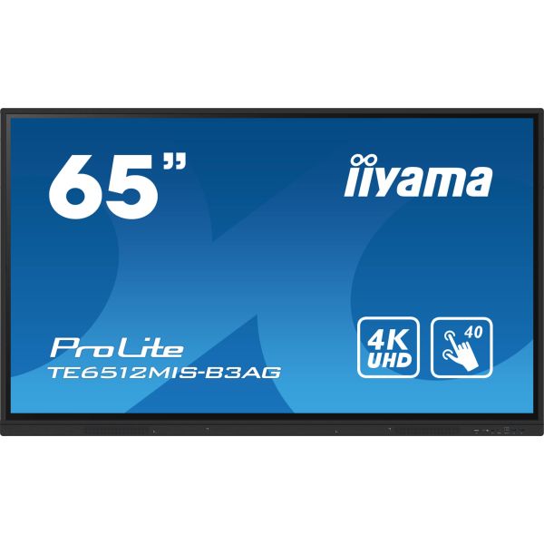 iiyama TE6512MIS-B3AG beeldkrant Kiosk-ontwerp 165,1 cm (65") LCD Wifi 400 cd/m² 4K Ultra HD Zwart Touchscreen Type processor Android 11 24/7 (TE6512MIS-B3AG) iiyama TE6512MIS-B3AG beeldkrant Kiosk-ontwerp 165,1 cm (65") LCD Wifi 400 cd/m² 4K Ultra HD Zwart Touchscreen Type processor Android 11 24/7 (TE6512MIS-B3AG)