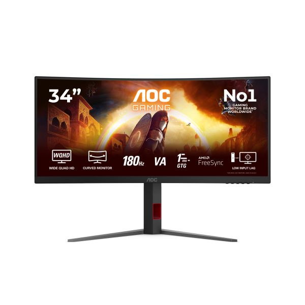 AOC G4 CU34G4AD computer monitor 86,4 cm (34") 3440 x 1440 Pixels Zwart, Rood (CU34G4AD)