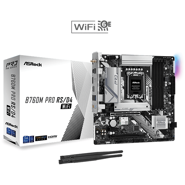 ASRock B760M Pro RS/D4 Moederbord (90-MXBKL0-A0UAYZ)