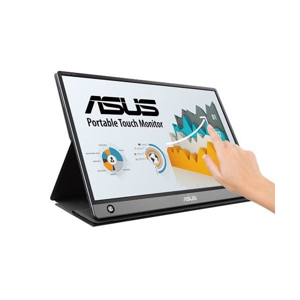 ASUS MB16AMT computer monitor 39,6 cm (15.6") 1920 x 1080 Pixels Full HD LED Touchscreen Multi-gebruiker Zwart, Grijs (90LM04S0-B01170)