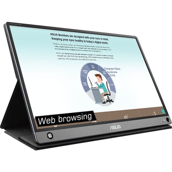 ASUS MB16AMT computer monitor 39,6 cm (15.6") 1920 x 1080 Pixels Full HD LED Touchscreen Multi-gebruiker Zwart, Grijs (90LM04S0-B01170) ASUS MB16AMT computer monitor 39,6 cm (15.6") 1920 x 1080 Pixels Full HD LED Touchscreen Multi-gebruiker Zwart, Grijs (90LM04S0-B01170)