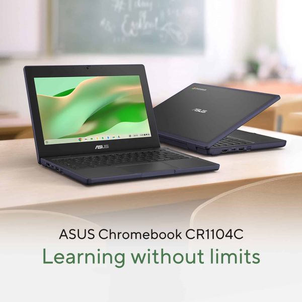 ASUS Chromebook CR11 CR1104CTA-NS0297 Intel® N N150 29,5 cm (11.6") Touchscreen HD 4 GB LPDDR5-SDRAM 64 GB eMMC Wi-Fi 6E (802.11ax) ChromeOS US International Grijs (90NX08X1-M009S0)