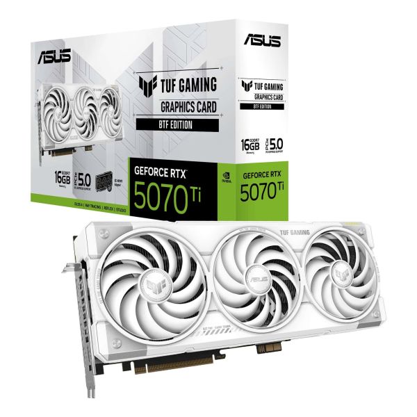 ASUS TUF Gaming TUF-RTX5070TI-16G-BTF-WHITE NVIDIA GeForce RTX 5070 Ti 16 GB GDDR7 (90YV0N61-M0NA00)
