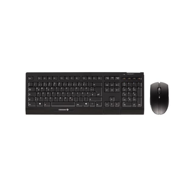 CHERRY B.UNLIMITED AES toetsenbord Inclusief muis Universeel RF Draadloos QWERTY Amerikaans Engels Zwart (JD-0400EU-2)