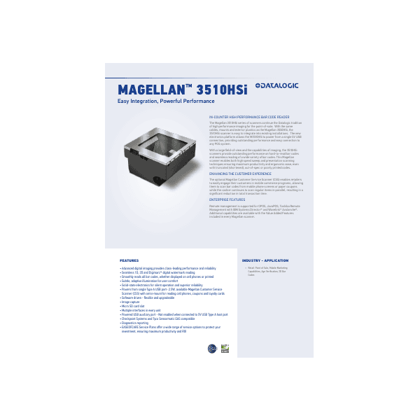 Datalogic MGL3550 HSi Kit RS-232 Barcodescanner (M3551-010200-07104)