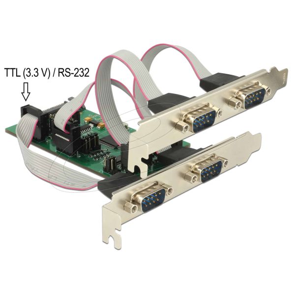 DELOCK PCI Express x1 Karte zu 3 x Seriell RS-232 + 1 x TTL (62922)