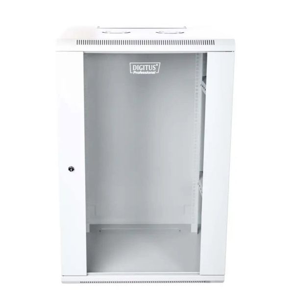 Digitus 15U wall mounting cabinet 19 rack 600x600, glass door, mounted, 60kg, grey (RAL 7035) (DN-W19 15U/600)