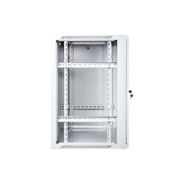 Digitus 18U wall mounting cabinet 19 rack 600x600, glass door, mounted, 60kg, grey (RAL 7035) (DN-W19 18U/600)