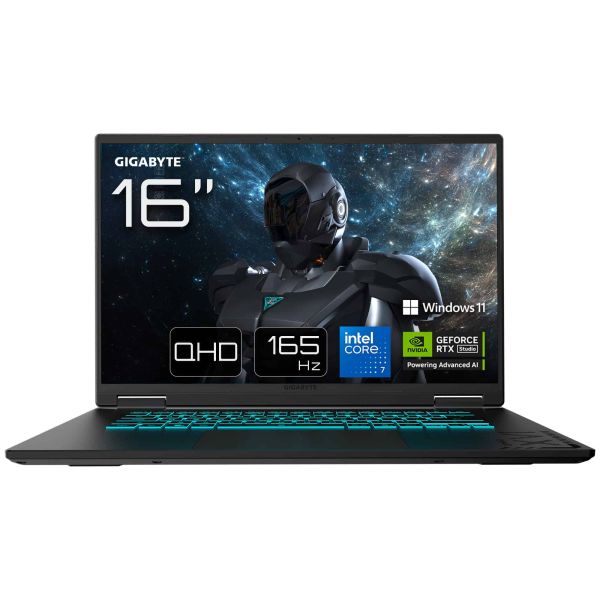 GIGABYTE GAMING A16 PRO DXHG4BECC4SH laptop Intel Core 7 240H 40,6 cm (16") Quad HD+ 32 GB LPDDR5x-SDRAM 1 TB SSD NVIDIA GeForce RTX 5070 Ti Wi-Fi 6E (802.11ax) Windows 11 Home Zwart (GAMING A16 PRO DXHG4BECC4SH)