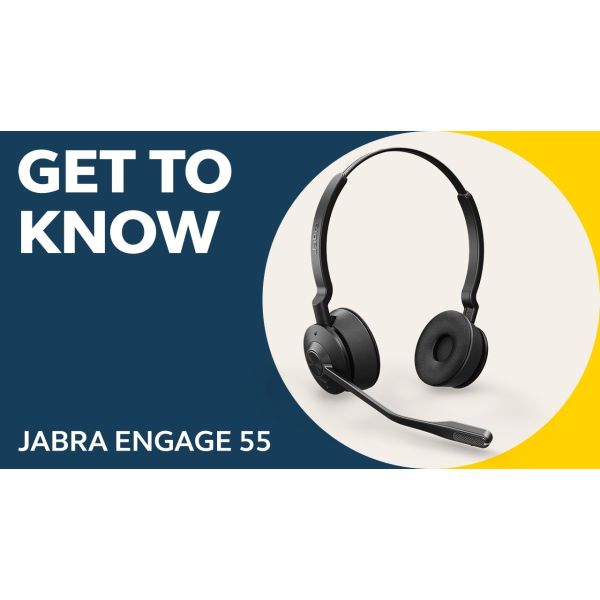 Jabra ENGAGE 55 UC STEREO Headset Draadloos Hoofdband Kantoor/callcenter Zwart (9559-410-111-1)