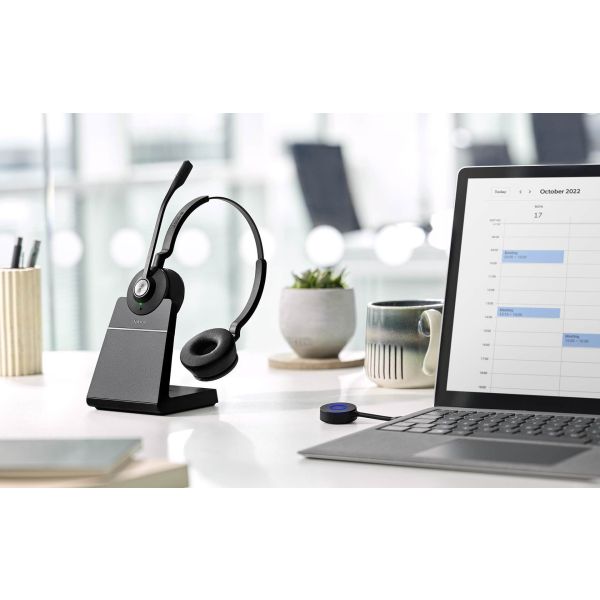 Jabra ENGAGE 55 UC STEREO Headset Draadloos Hoofdband Kantoor/callcenter Zwart (9559-410-111-1)