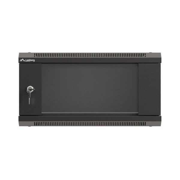Lanberg 19" Wandkast 4U 540x350mm Glasdeur Zwart (WF03-5304-10B)