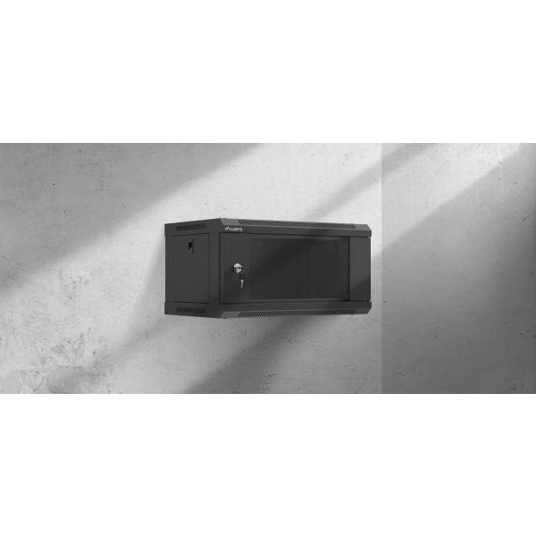 Lanberg 19" Wandkast 4U 540x350mm Glazen Deur Grijs (WF03-5304-10S)