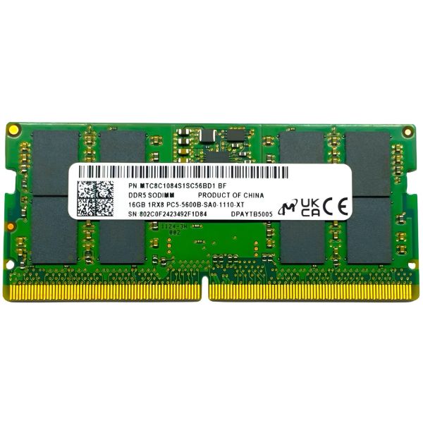Micron 16gb 1rx8 SODIMM Memory Module (MTC8C1084S1SC56BD1)