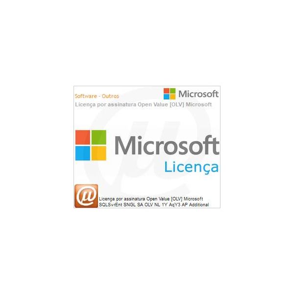 MicrosoftSQLServerEnterpriseEdition Sngl SoftwareAssurance OLV 1License NoLevelAdditionalProduct 1Year Acquiredyear3 (810-04897)