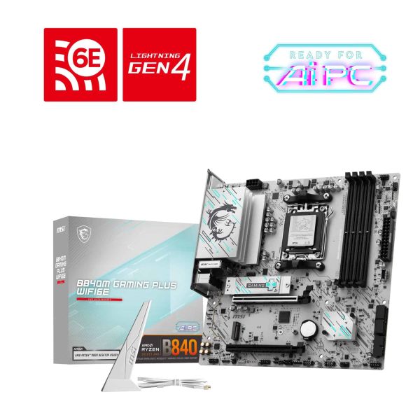 MSI B840M GAMING PLUS WIFI6E moederbord AMD B840 Socket AM5 micro ATX (B840M GAMING PLUS WIFI6E) MSI B840M GAMING PLUS WIFI6E moederbord AMD B840 Socket AM5 micro ATX (B840M GAMING PLUS WIFI6E)