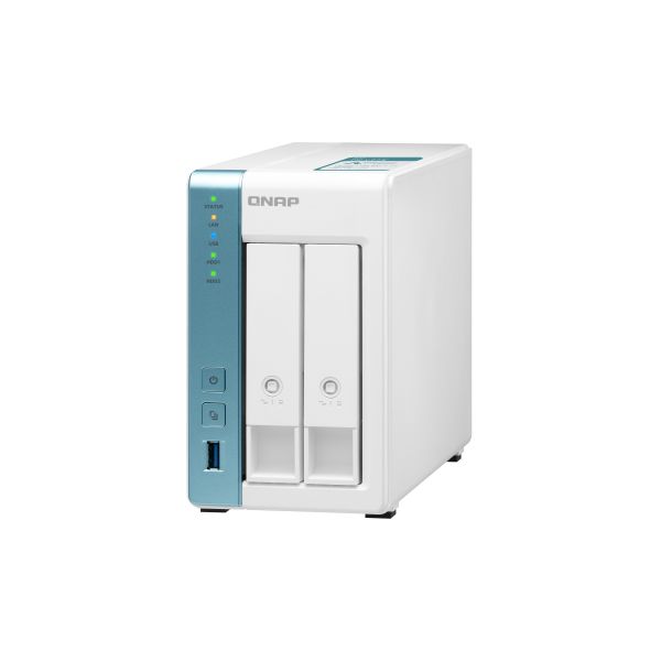QNAP TS-231K data-opslag-server NAS Tower Annapurna Labs Alpine AL-214 1 GB DDR3 0 TB QNAP QTS Turkoois, Wit (TS-231K)