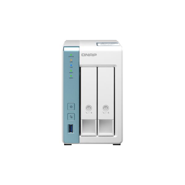 QNAP TS-231P3 NAS Tower Annapurna Labs Alpine AL-214 4 GB DDR3 0 TB QNAP QTS Turkoois, Wit (TS-231P3-4G)
