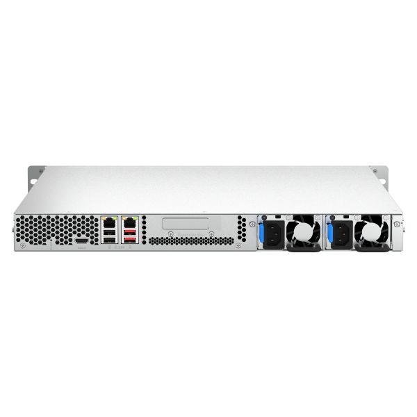 QNAP TS-464U-RP NAS Rack (1U) Intel® Celeron® N5095 4 GB DDR4 0 TB QNAP Turbo System Aluminium, Zwart (TS-464U-RP-4G)