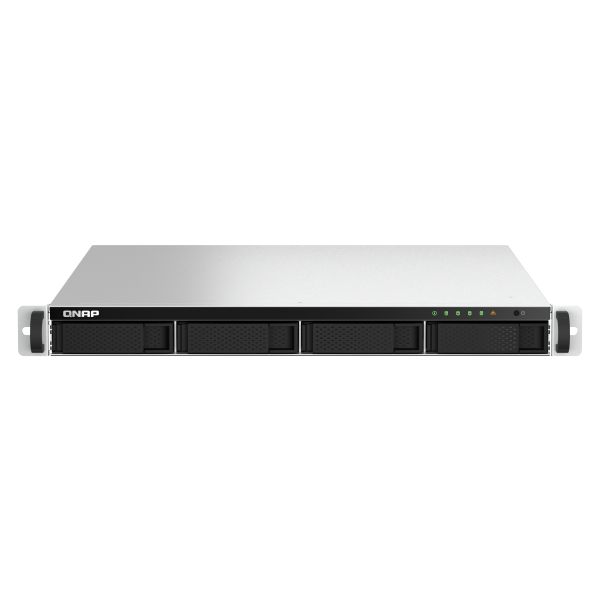 QNAP TS-464U-RP NAS Rack (1U) Intel® Celeron® N5095 4 GB DDR4 0 TB QNAP Turbo System Aluminium, Zwart (TS-464U-RP-4G)