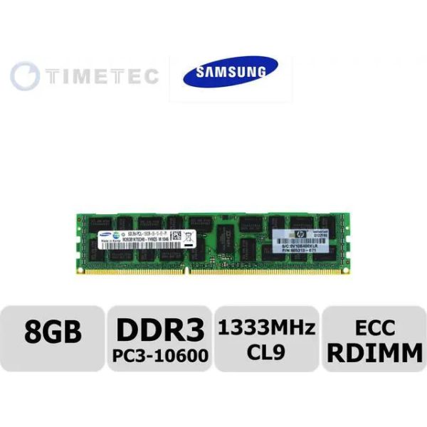 Samsung 8GB 2Rx4 DDR3 1333MHz ECC RDIMM Geheugenmodule (M393B1K70CH0)