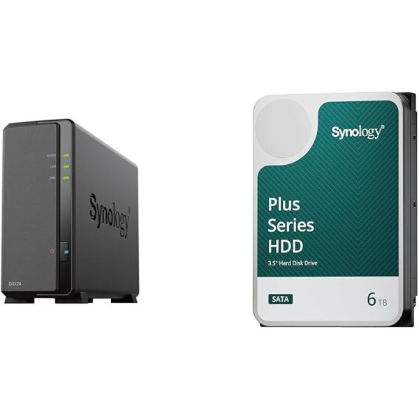 Synology DiskStation DS124 NAS Behuizing + 6TB HDD Bundel (DS124 & HAT3300-6T)