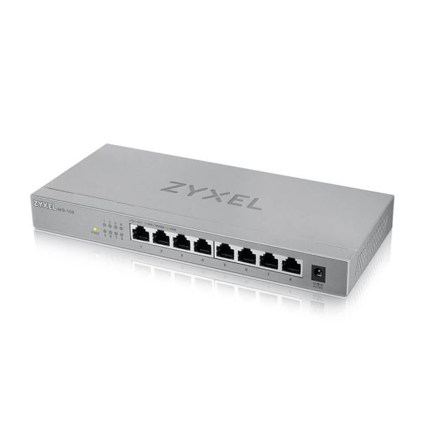 Zyxel MG-108 Unmanaged 2.5G Ethernet (100/1000/2500) Staal (MG-108-ZZ0101F) Zyxel MG-108 Unmanaged 2.5G Ethernet (100/1000/2500) Staal (MG-108-ZZ0101F)