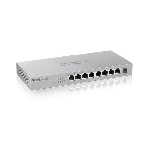 Zyxel MG-108 Unmanaged 2.5G Ethernet (100/1000/2500) Staal (MG-108-ZZ0101F) Zyxel MG-108 Unmanaged 2.5G Ethernet (100/1000/2500) Staal (MG-108-ZZ0101F)