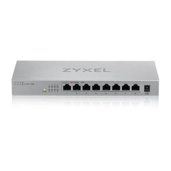 Zyxel MG-108 Unmanaged 2.5G Ethernet (100/1000/2500) Staal (MG-108-ZZ0101F) Zyxel MG-108 Unmanaged 2.5G Ethernet (100/1000/2500) Staal (MG-108-ZZ0101F)