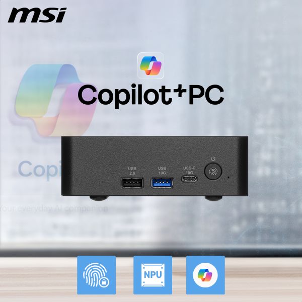 MSI Cubi NUC AI+ 3MG-003BEU USFF Zwart 386H Intel SoC FCBGA2540 4,9 GHz Ingebouwde luidsprekers (936-B21111-003) MSI Cubi NUC AI+ 3MG-003BEU USFF Zwart 386H Intel SoC FCBGA2540 4,9 GHz Ingebouwde luidsprekers (936-B21111-003)