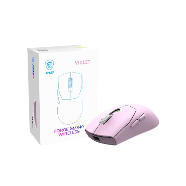 MSI Forge Gm340 Wireless Violet muis Gamen Ambidextrous RF-draadloos + Bluetooth Optisch 12000 DPI (S12-4301810-HH9)