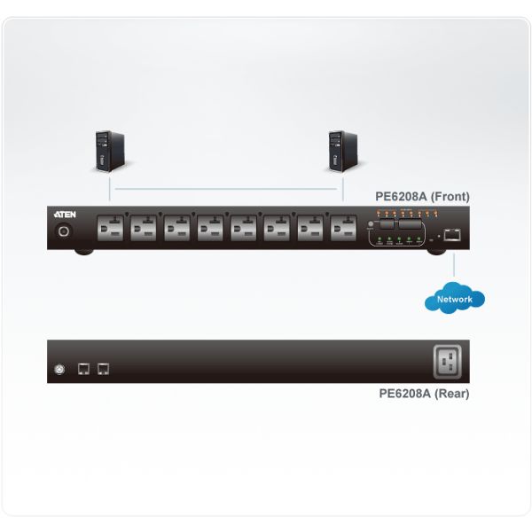 ATEN PE6208G energiedistributie 8 AC-uitgang(en) 1U Zwart