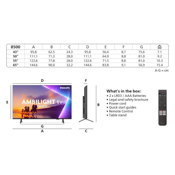 Philips 43PUS8500/12 tv 109,2 cm (43") 4K Ultra HD Smart TV Wifi Zwart