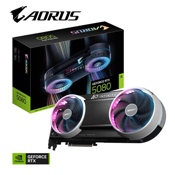 GIGABYTE AORUS GeForce RTX 5080 INFINITY 16G NVIDIA 16 GB GDDR7 (GV-N5080AORUS IF-16GD) GIGABYTE AORUS GeForce RTX 5080 INFINITY 16G NVIDIA 16 GB GDDR7 (GV-N5080AORUS IF-16GD)