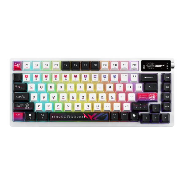 ASUS ROG Azoth X toetsenbord Gamen USB + RF Wireless + Bluetooth Zwart, Wit (90MP044F-BKUA30)