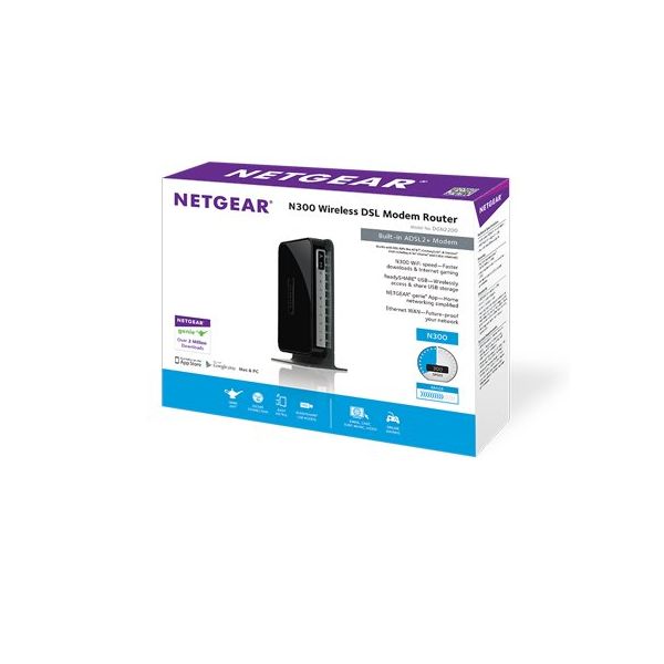 NETGEAR DGN2200 draadloze router Fast Ethernet Zwart