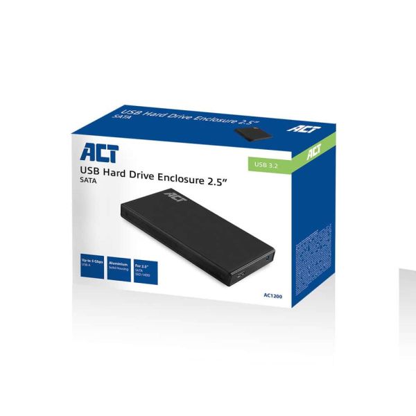 ACT AC1200 behuizing voor opslagstations HDD-/SSD-behuizing Zwart 2.5 (AC1200)