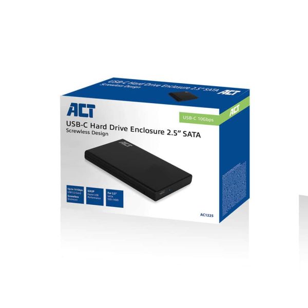 ACT AC1225 behuizing voor opslagstations HDD-/SSD-behuizing Zwart 2.5 (AC1225)