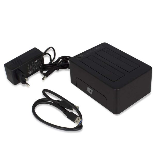 ACT AC1504 basisstation voor opslagstations USB 3.2 Gen 1 (3.1 Gen 1) Type-B Zwart (AC1504)